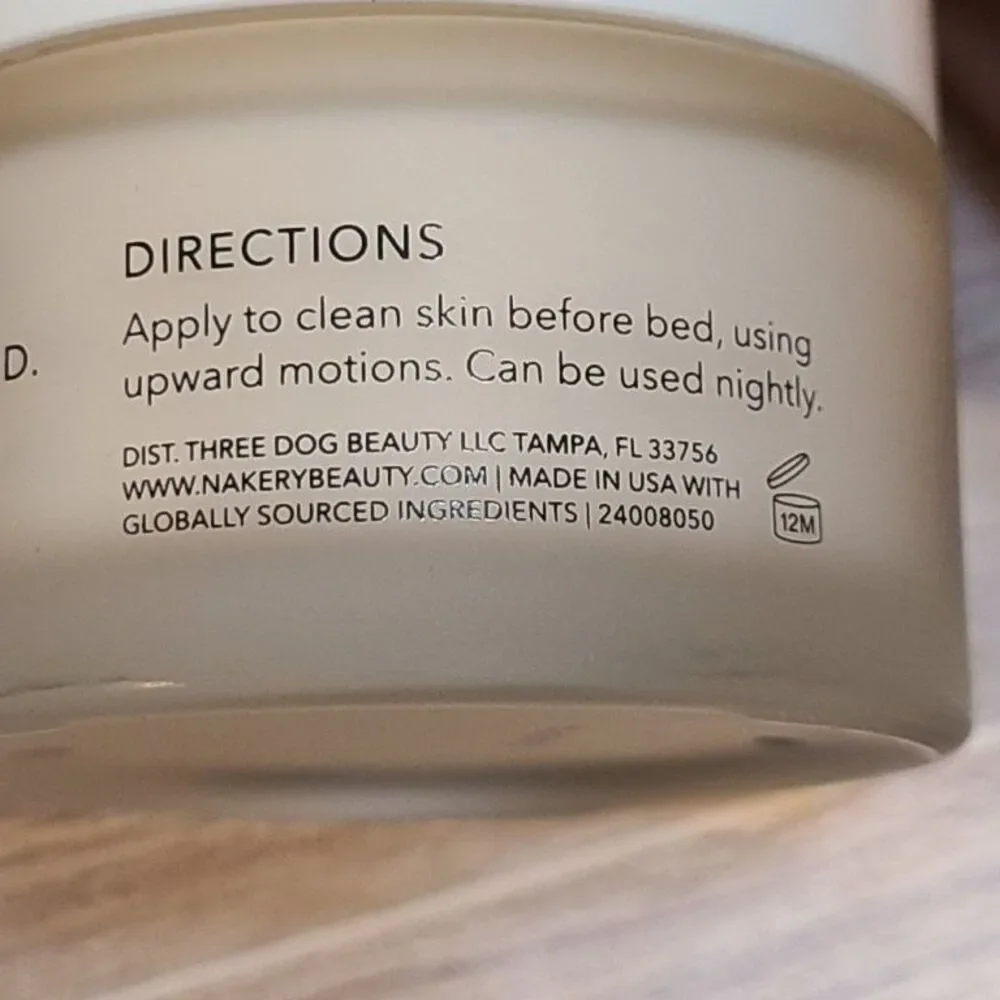 Nakery Beauty Lift-Tox Night Repair Cream Wrinkle Firming Moisturizer 2 oz 60ml
